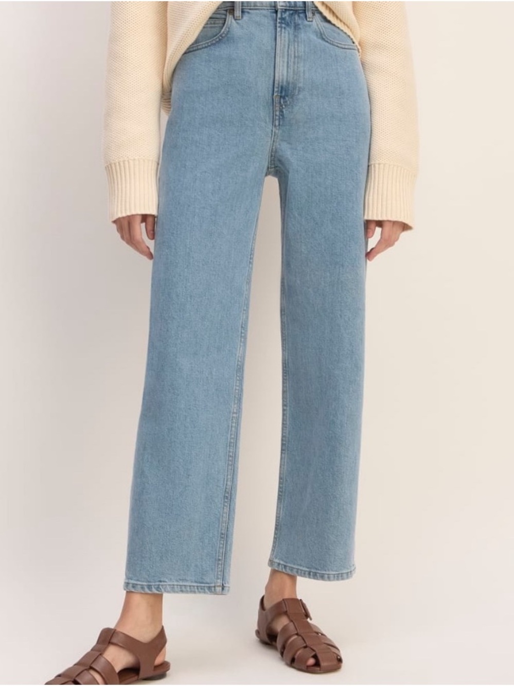 Everlane the way high Jean Light Wash High-Rise Straight Leg Jeans
